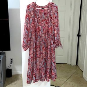 Talbots boho style dress size XL paisley print.